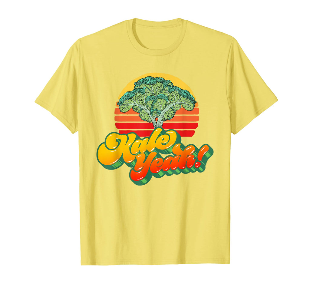 Kale Yeah Funny Vegetable 80S Sunset T-Shirt - Custom Art Print for Adults - T-Shirt, Sweatshirt, Hoodie