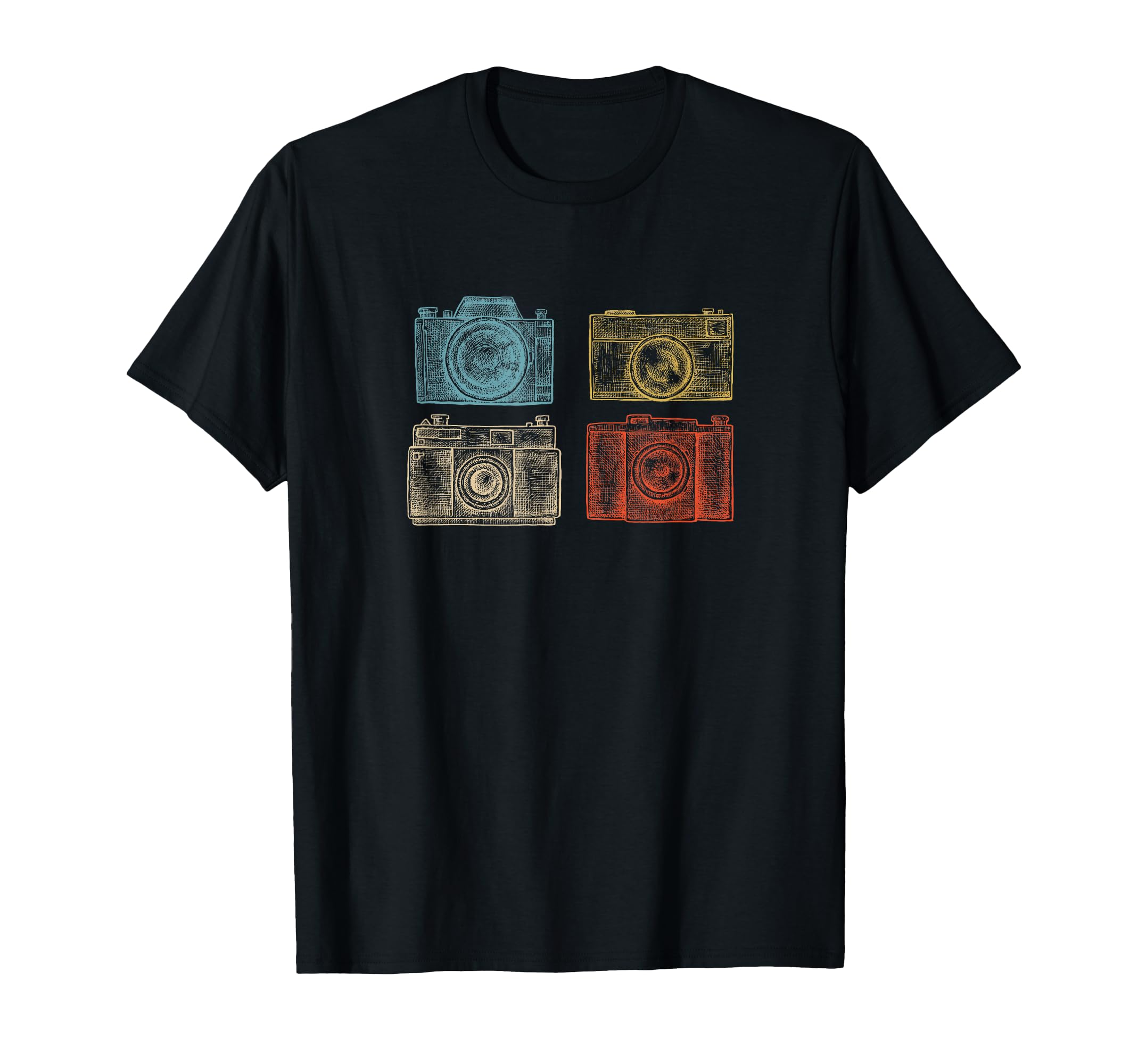 Camera Sketch Colors Vibes Photography T-Shirt - Trendy Graphic for Adults - T-Shirt, Sweatshirt, Hoodie