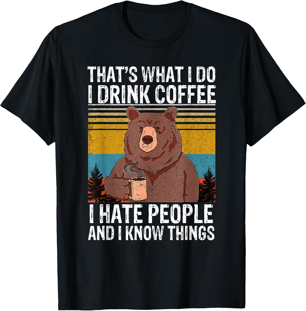 Bear Drinking Coffee camping - Adult & Kids T-Shirts, Sweatshirts & Hoodies apparel design preview 1