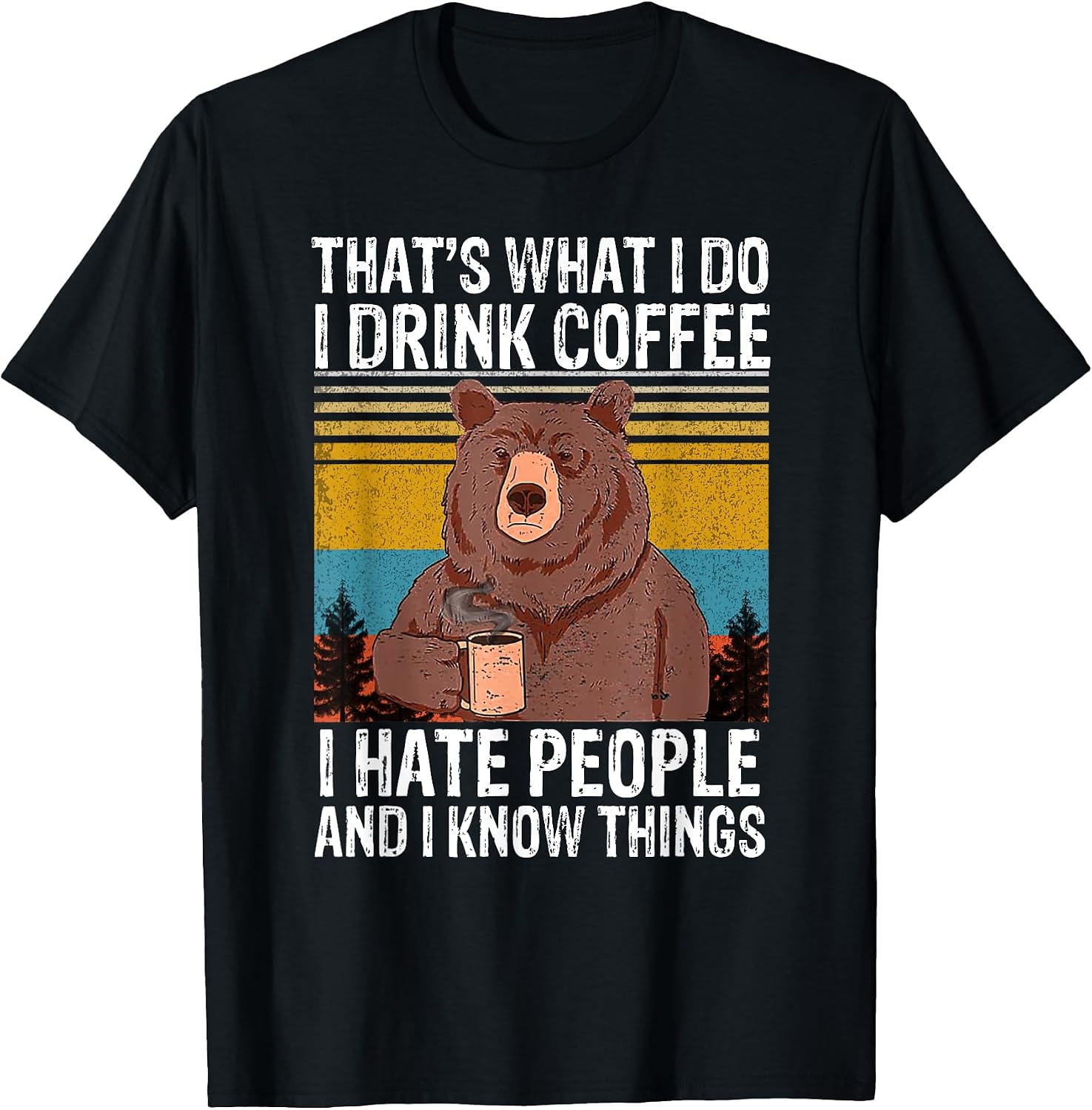 Bear Drinking Coffee camping - Adult & Kids T-Shirts, Sweatshirts & Hoodies apparel design preview 1