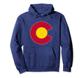 Colorado Flag C Distressed Hoodie - Unique Graphic Unisex - T-Shirt, Sweatshirt, Hoodie
