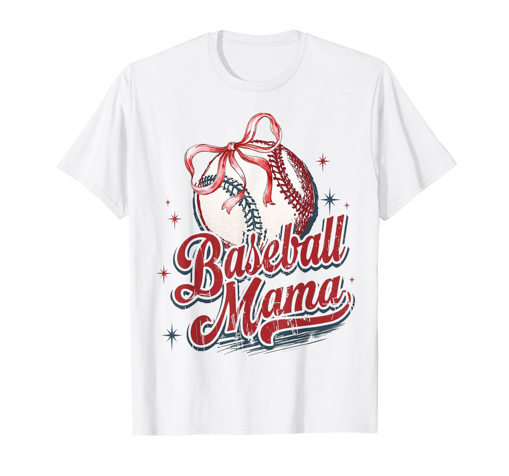 Coquette Bow Game Day Baseball Mama T-Shirt - Minimalist Print for Adults - T-Shirt, Sweatshirt, Hoodie