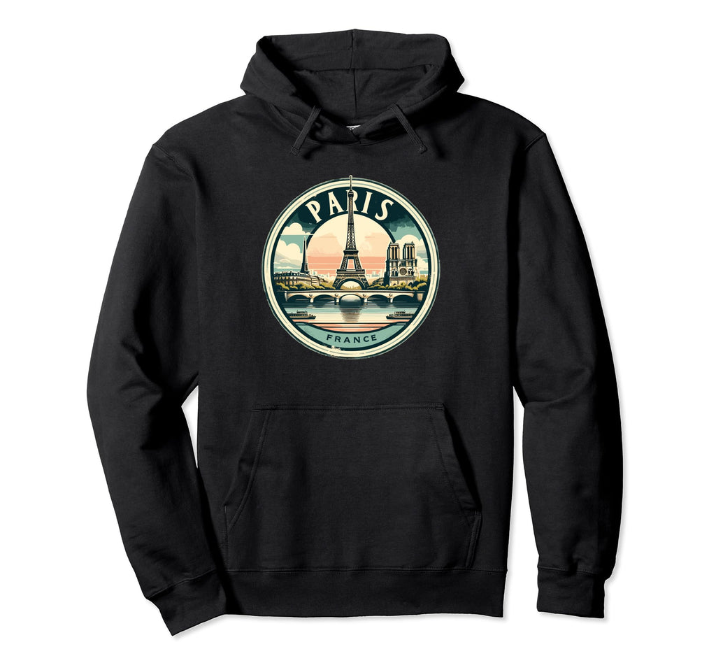 Paris France S French S Distressed Hoodie - Custom Art Print Men Women - T-Shirt, Sweatshirt, Hoodie