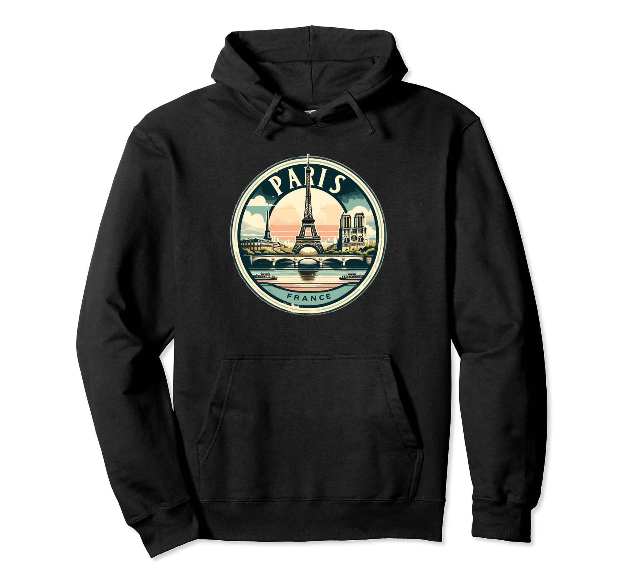 Paris France S French S Distressed Hoodie - Custom Art Print Men Women - T-Shirt, Sweatshirt, Hoodie