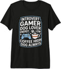 Coffee Dog Lover Introvert Gamer - Adult & Kids T-Shirts, Sweatshirts & Hoodies apparel design preview 1