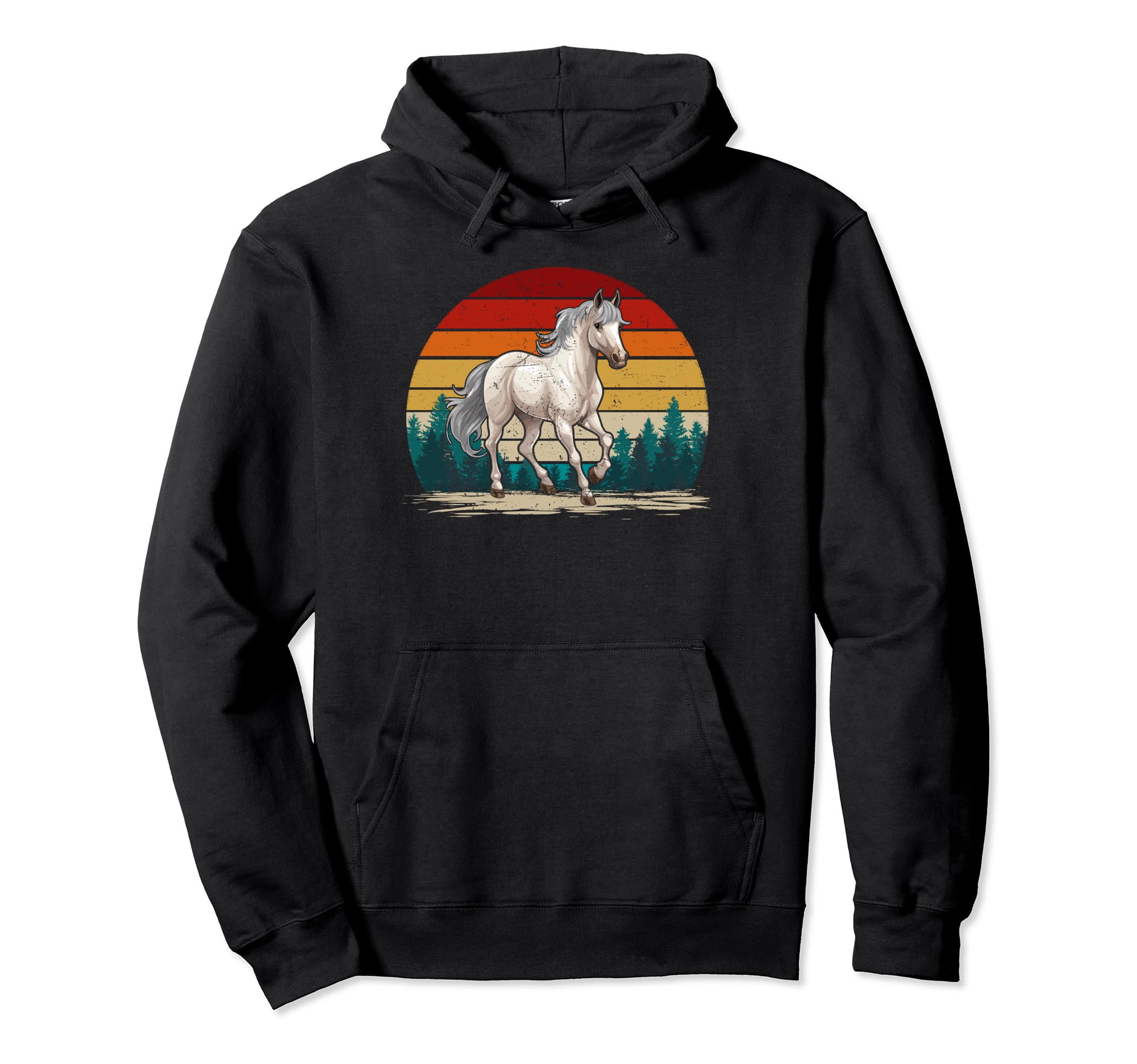 Horse Lover Distressed Horse Hoodie - Streetwear Style Men Women - T-Shirt, Sweatshirt, Hoodie