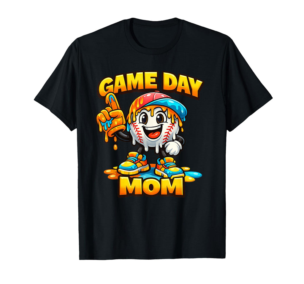 Ice Cream Drip Baseball Game Mom T-Shirt - Custom Art Print Men Women - T-Shirt, Sweatshirt, Hoodie