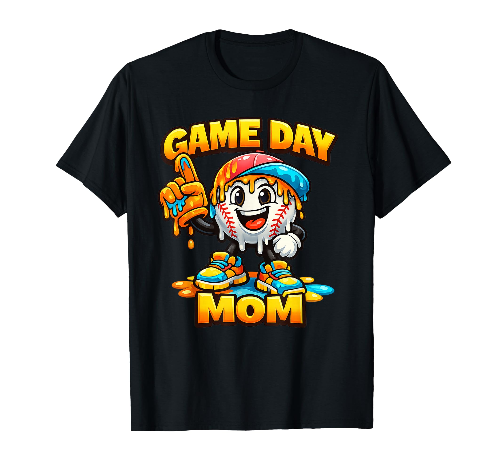 Ice Cream Drip Baseball Game Mom T-Shirt - Custom Art Print Men Women - T-Shirt, Sweatshirt, Hoodie