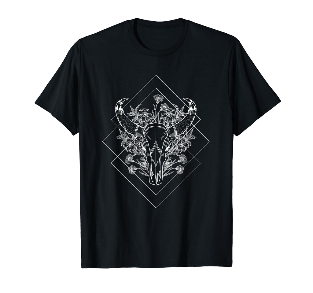 Cattle Longhorn Skull Horn Cowboy T-Shirt - Trendy Graphic for Adults - T-Shirt, Sweatshirt, Hoodie