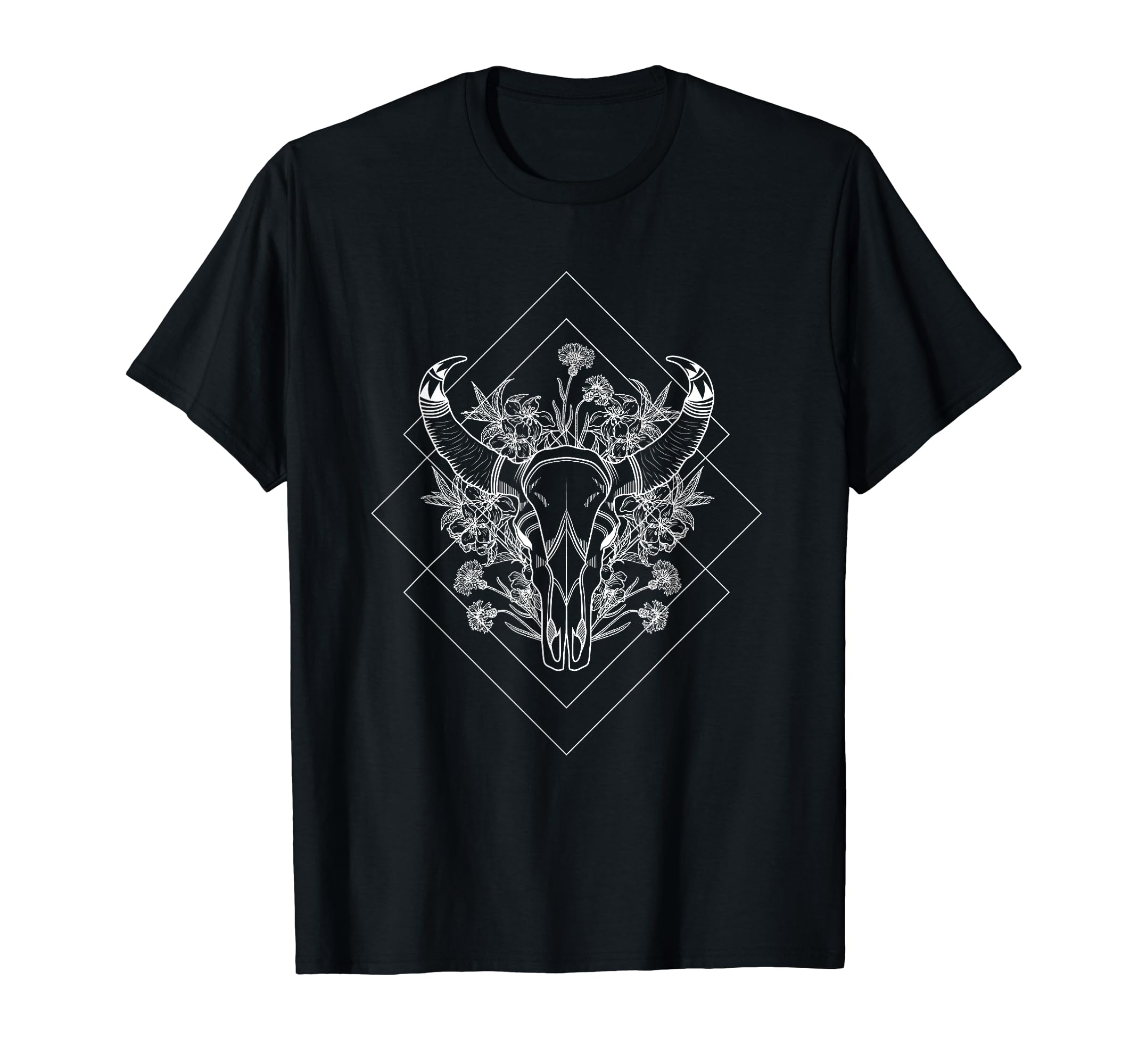 Cattle Longhorn Skull Horn Cowboy T-Shirt - Trendy Graphic for Adults - T-Shirt, Sweatshirt, Hoodie