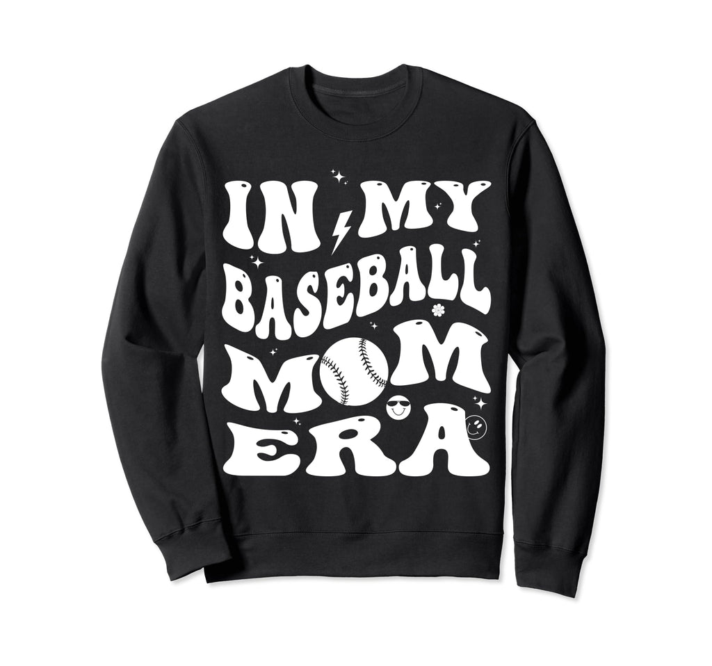 My Baseball Mom Era Groovy Sweatshirt - Custom Art Print for Adults - T-Shirt, Sweatshirt, Hoodie