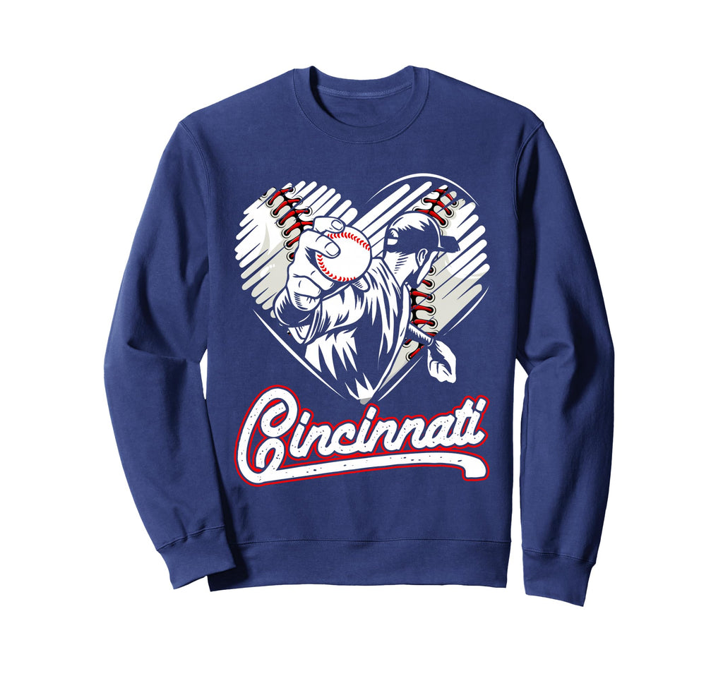 Cincinnati Distressed Baseball Sweatshirt - Casual Everyday Wear Unisex - T-Shirt, Sweatshirt, Hoodie