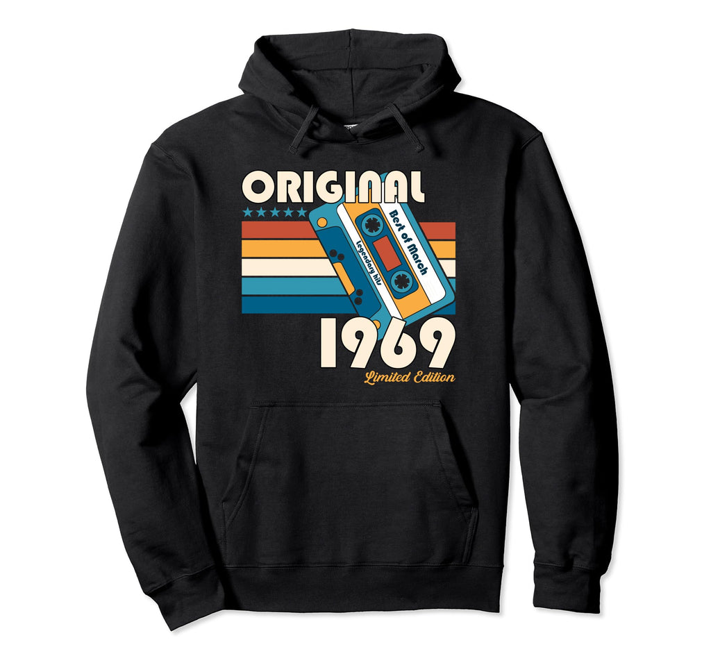 55Th Birthday Gift March 1969 Hoodie - Casual Everyday Wear for Adults - T-Shirt, Sweatshirt, Hoodie