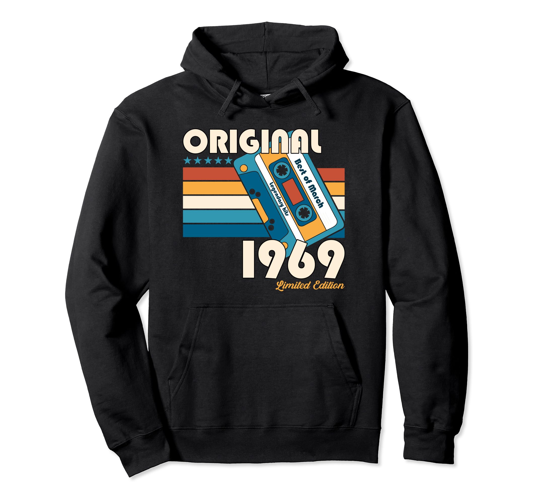 55Th Birthday Gift March 1969 Hoodie - Casual Everyday Wear for Adults - T-Shirt, Sweatshirt, Hoodie