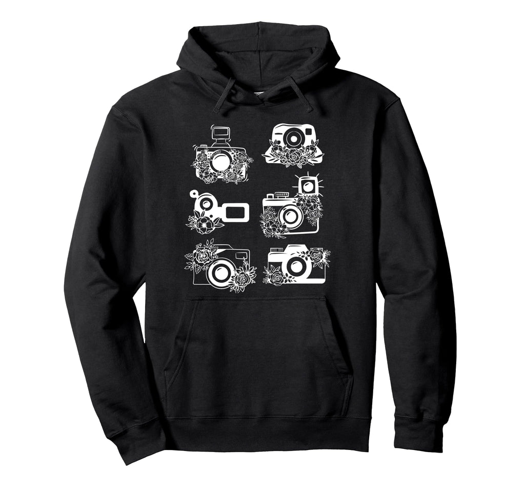 Photographer Storyteller Camera Floral Hoodie - Unique Graphic for Adults - T-Shirt, Sweatshirt, Hoodie