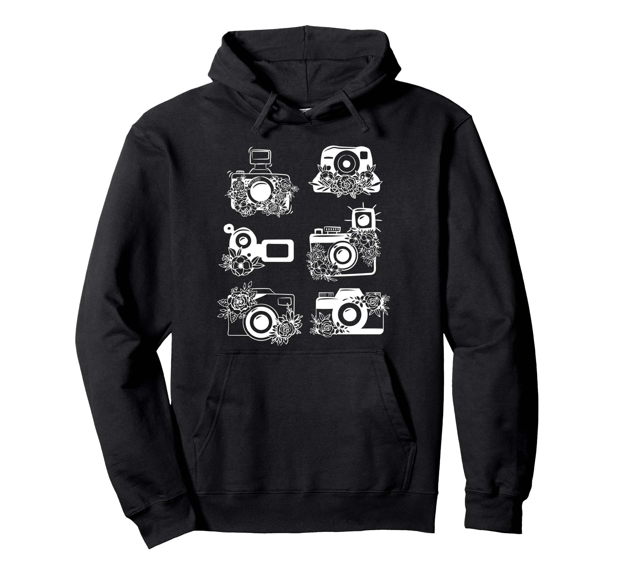 Photographer Storyteller Camera Floral Hoodie - Unique Graphic for Adults - T-Shirt, Sweatshirt, Hoodie