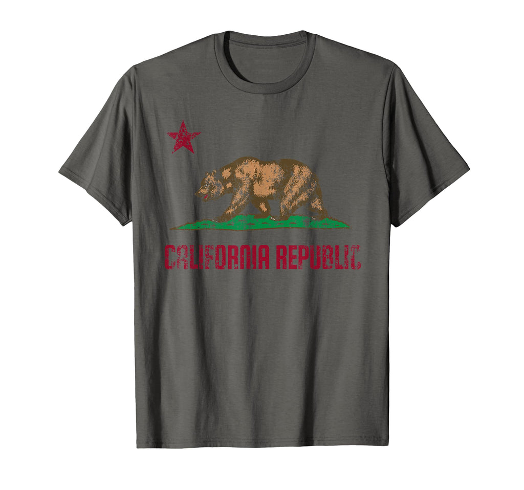 State California Flag Distressed Gift T-Shirt - Custom Art Print Unisex - T-Shirt, Sweatshirt, Hoodie