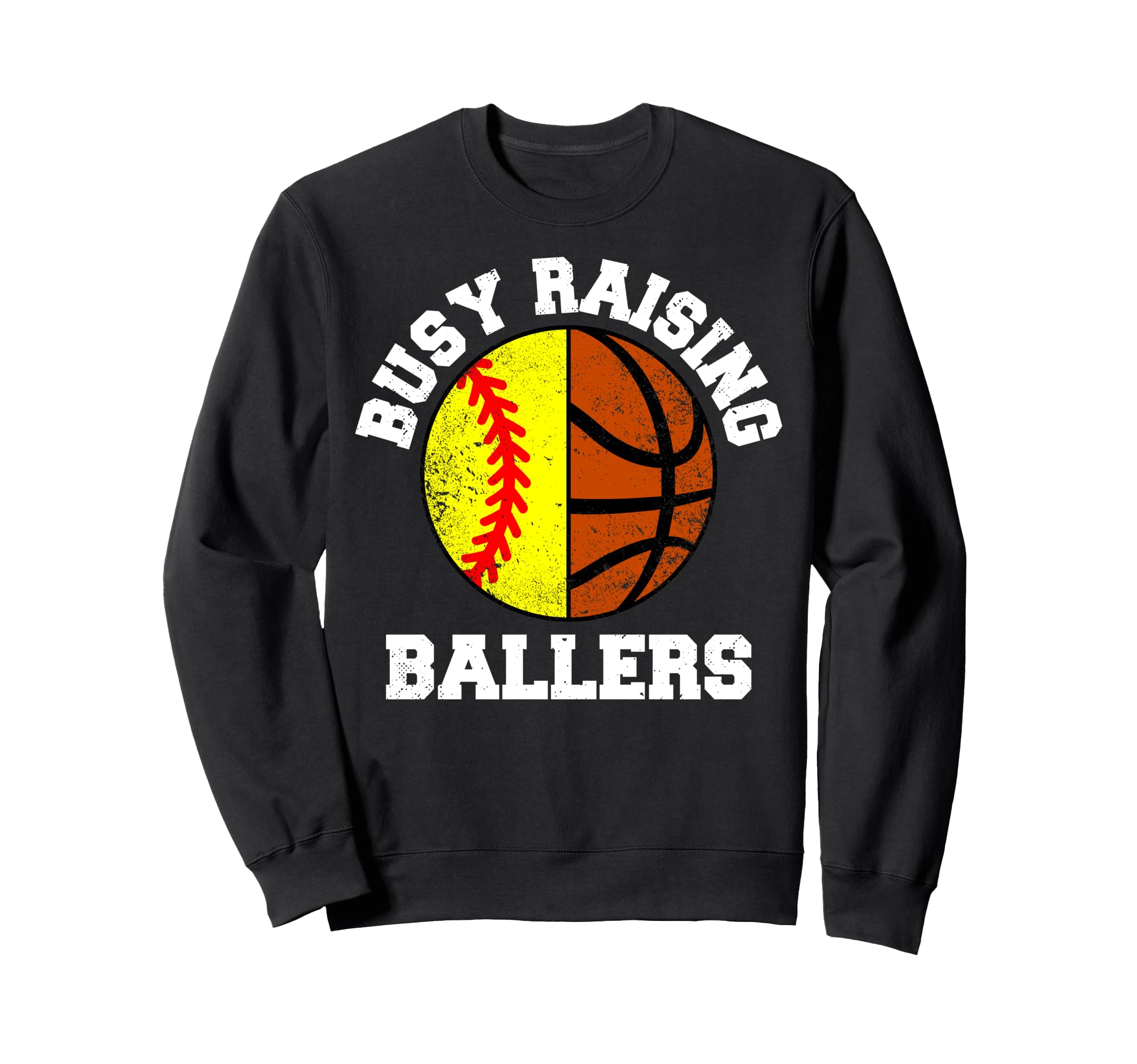 Busy Raising Ballers Funny Sweatshirt - Minimalist Print Men Women - T-Shirt, Sweatshirt, Hoodie