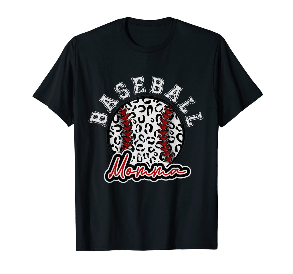 Leopard Cheetah Baseball Momma Womens T-Shirt - Unique Graphic Men Women - T-Shirt, Sweatshirt, Hoodie
