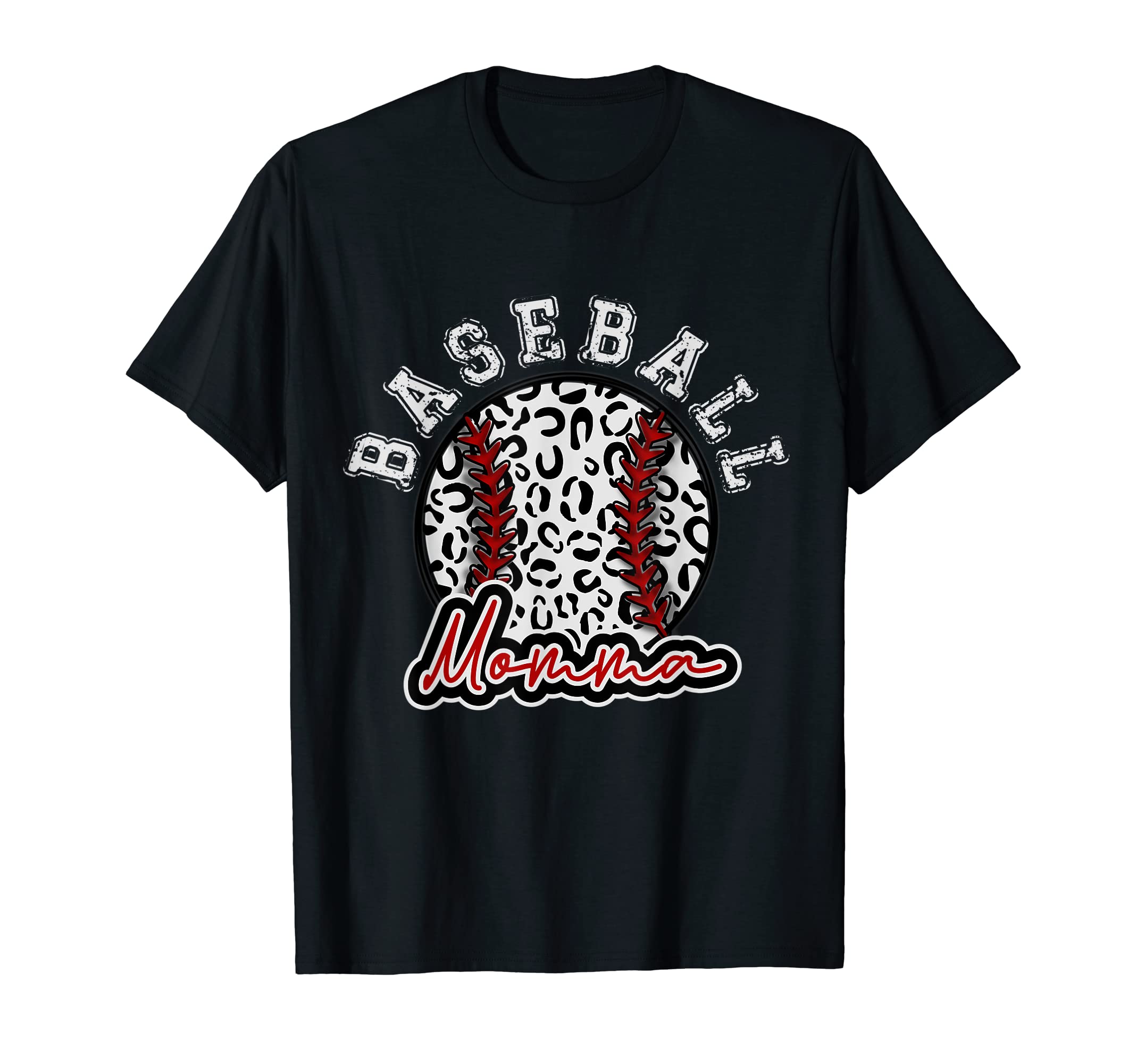 Leopard Cheetah Baseball Momma Womens T-Shirt - Unique Graphic Men Women - T-Shirt, Sweatshirt, Hoodie