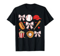 Baseball Bow Womens Baseball Mom T-Shirt - Minimalist Print for Adults - T-Shirt, Sweatshirt, Hoodie