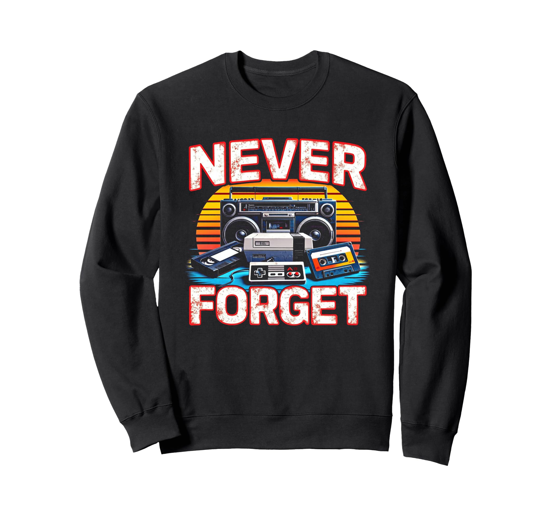 Never Forget Gaming Vhs Cassette Tape Sweatshirt - Graphic Print Unisex - T-Shirt, Sweatshirt, Hoodie