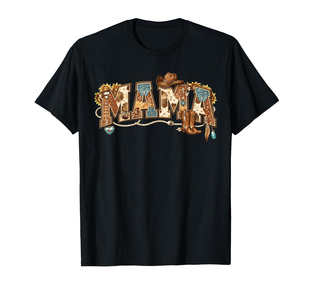 Mama Western Groovy Cow Skull T-Shirt - Fun Novelty Design Men Women - T-Shirt, Sweatshirt, Hoodie