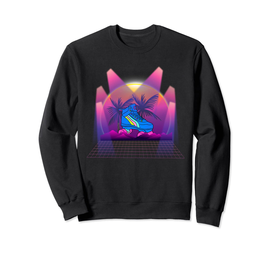 Roller Skates Vaporwave 80S Disco Sweatshirt - Graphic Print for Adults - T-Shirt, Sweatshirt, Hoodie