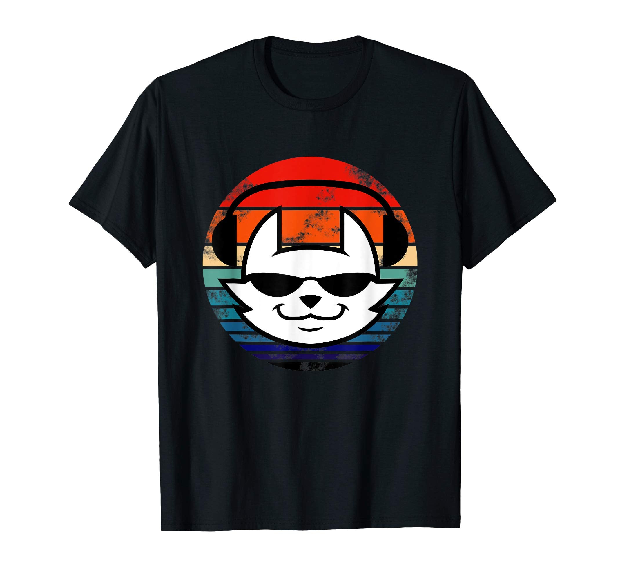 Cat 60S 70S Sunset Theme T-Shirt - Casual Everyday Wear for Adults - T-Shirt, Sweatshirt, Hoodie