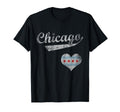 Chicago Flag Heart Love Distressed T-Shirt - Minimalist Print for Adults - T-Shirt, Sweatshirt, Hoodie