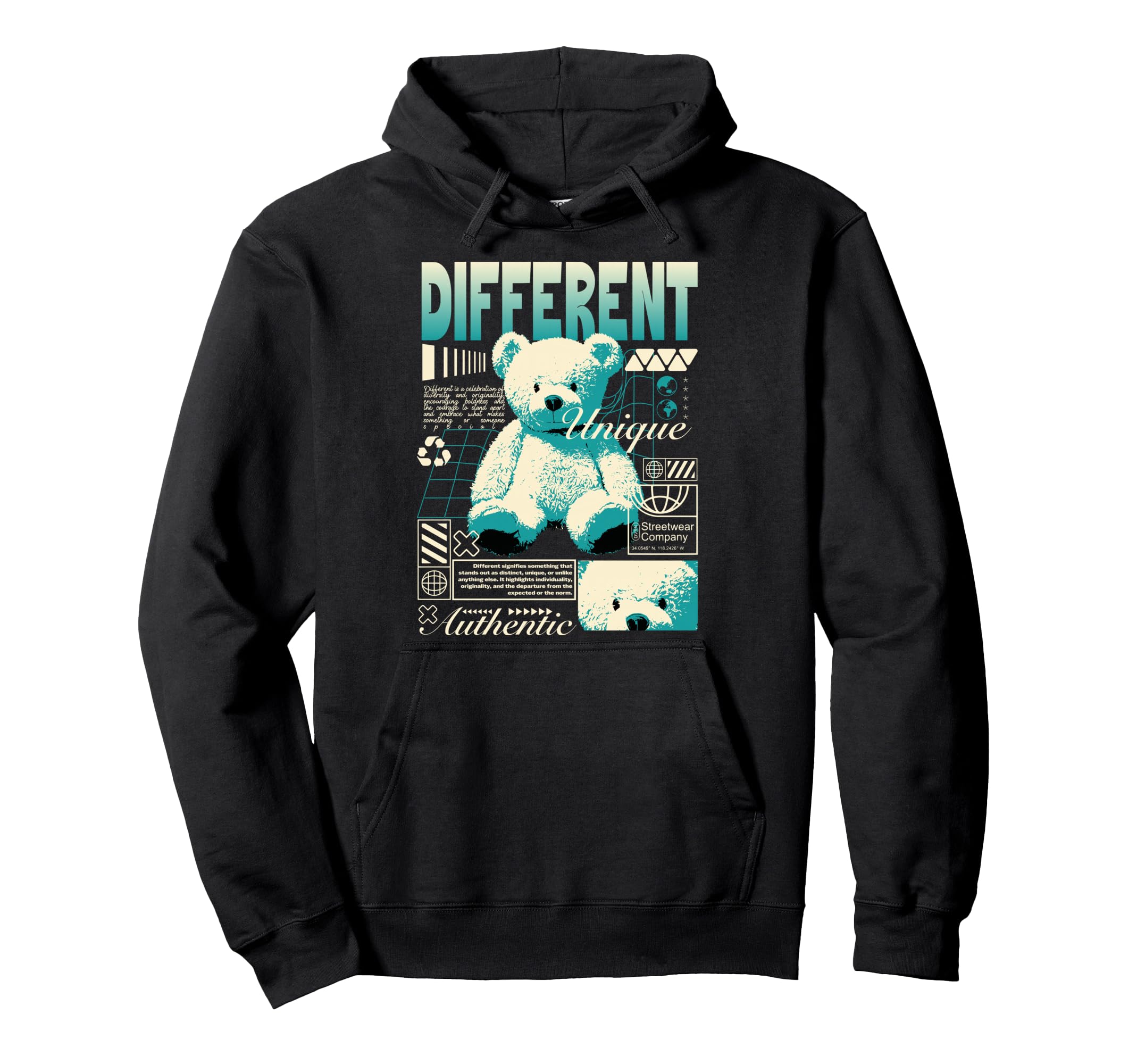 Y2K Bear Bold Urban Graffiti Aesthetic Hoodie - Unique Graphic Men Women - T-Shirt, Sweatshirt, Hoodie