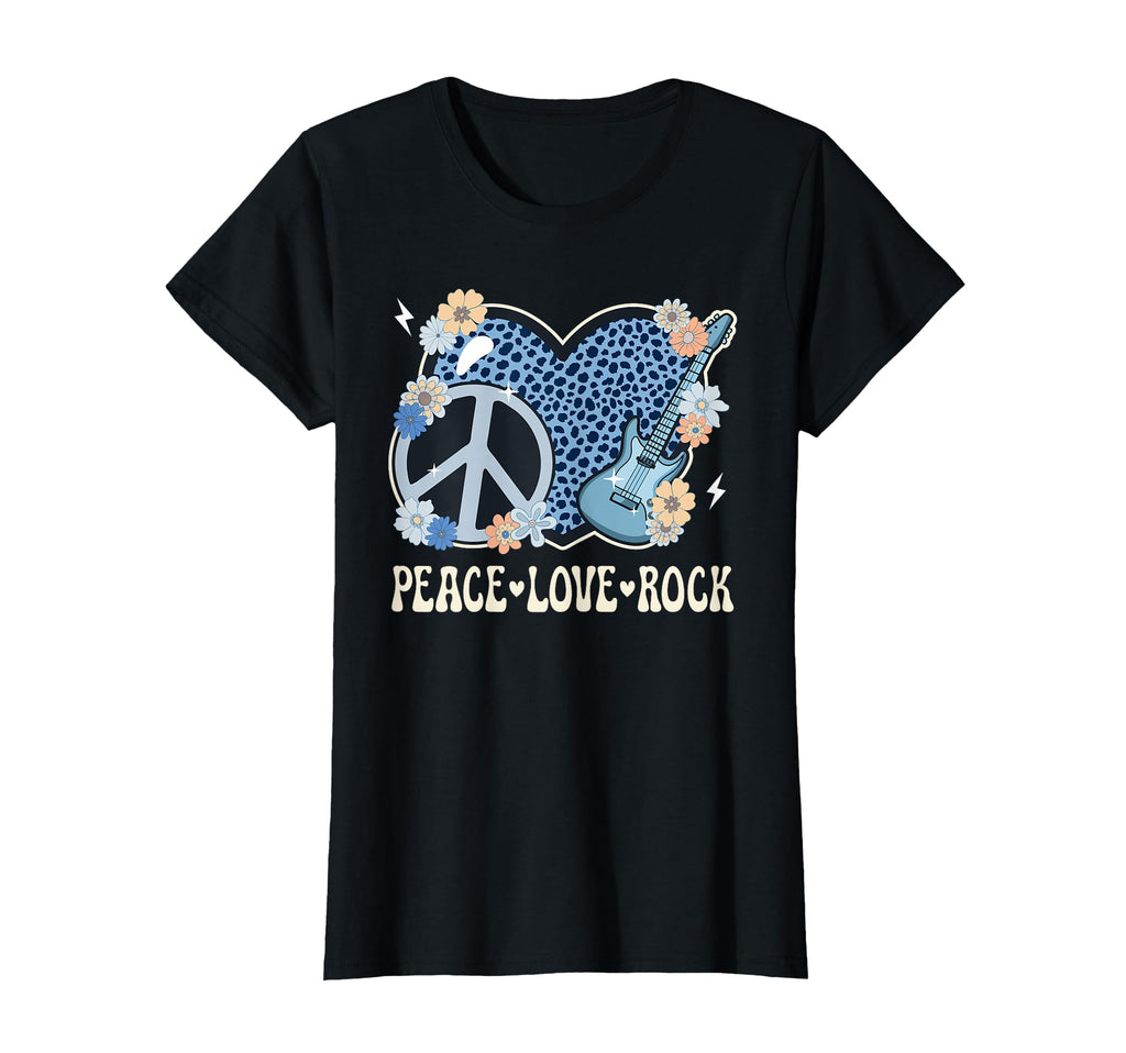 Peace Love Rock And Roll Cheetah T-Shirt - Custom Art Print for Adults - T-Shirt, Sweatshirt, Hoodie