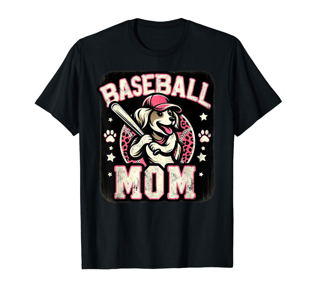 Womens Baseball Mom Dog Mothers My T-Shirt - Custom Art Print Men Women - T-Shirt, Sweatshirt, Hoodie