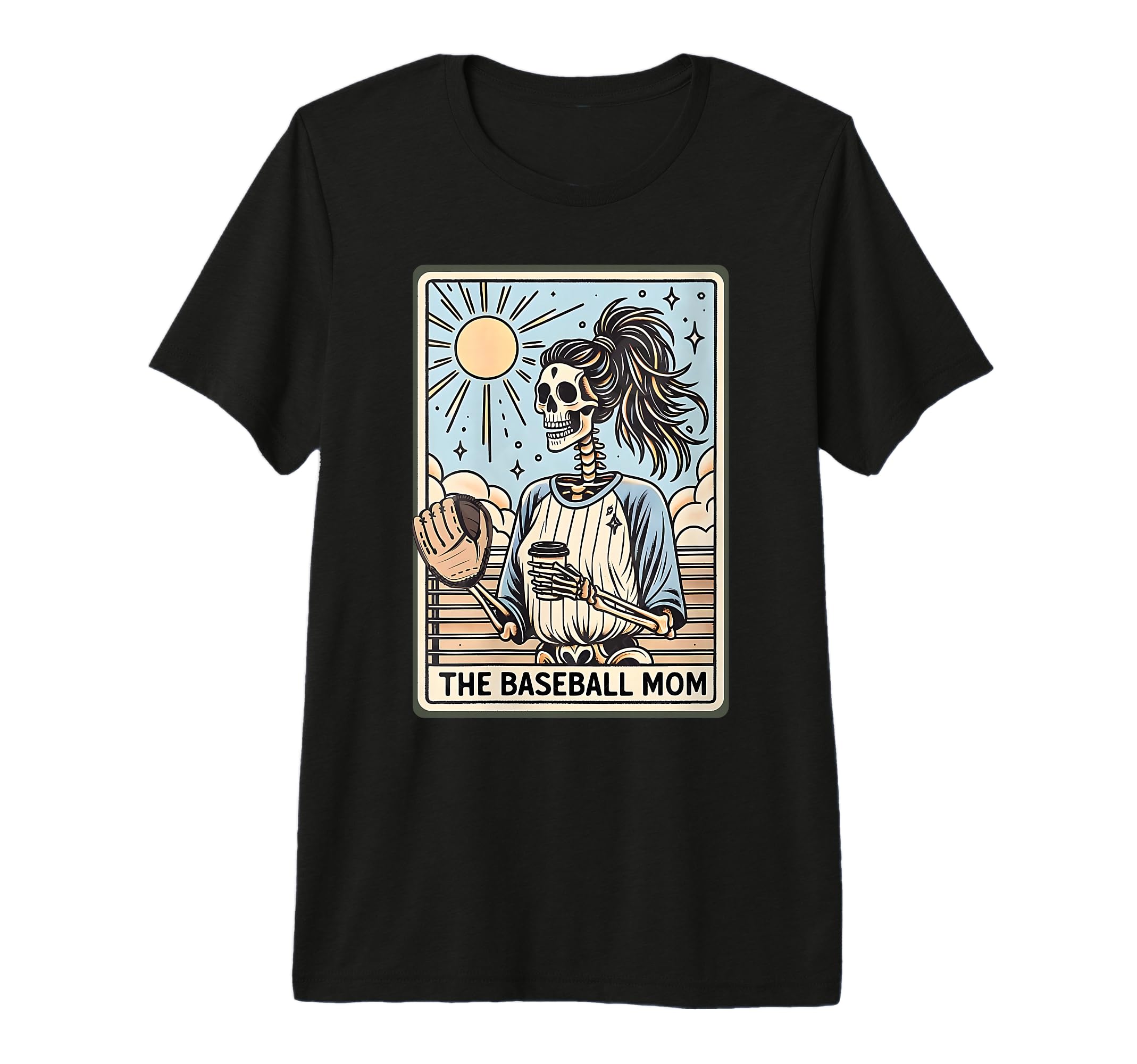 Baseball Mom Skeleton Tarot Card T-Shirt - Trendy Graphic Men Women - T-Shirt, Sweatshirt, Hoodie