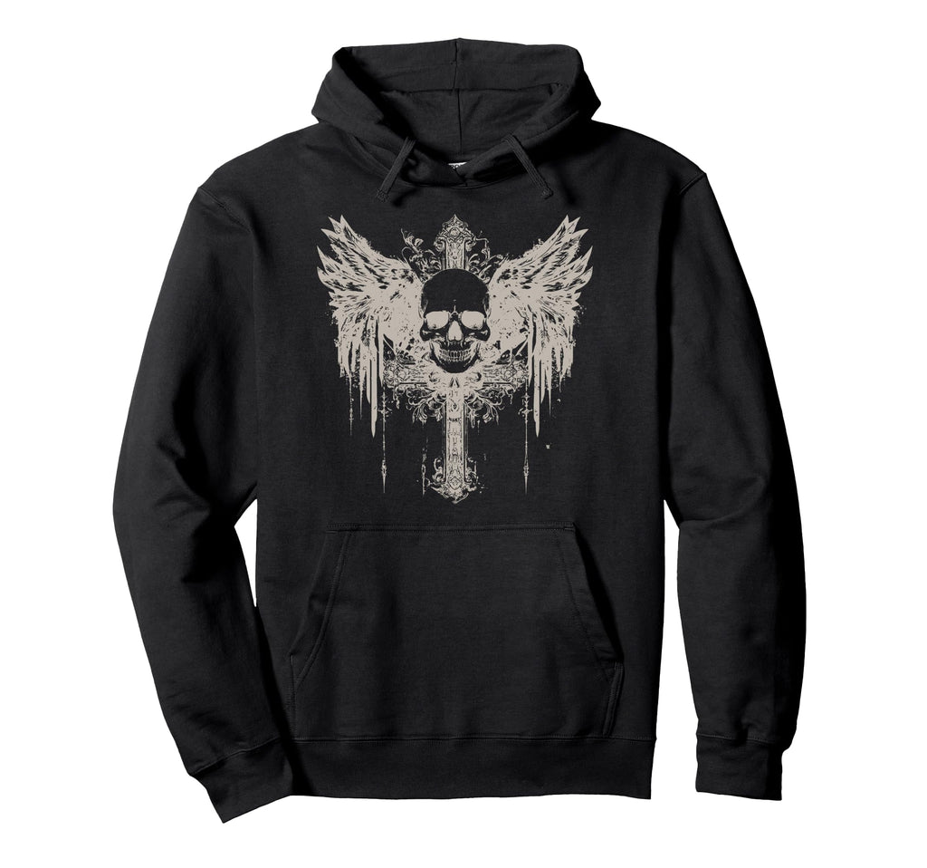 Skull Cross Y2K Grunge Aesthetic Goth Alt Hoodie - Streetwear Style Unisex - T-Shirt, Sweatshirt, Hoodie