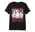 Baseball Sister Im Just Here Snacks Tri T-Shirt - Graphic Print Unisex - T-Shirt, Sweatshirt, Hoodie