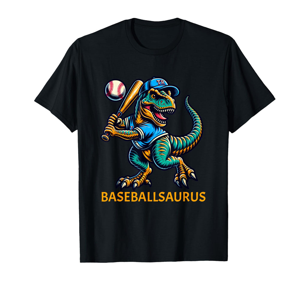 Funny Baseball Dinosaur Baseballsaurus T T-Shirt - Custom Art Print Unisex - T-Shirt, Sweatshirt, Hoodie