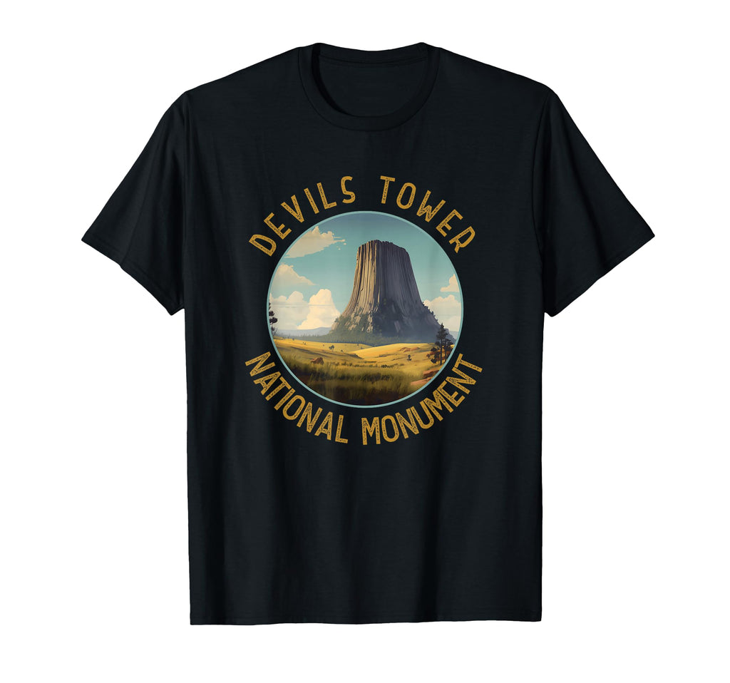 Devils Tower National Monument T-Shirt - Fun Novelty Design for Adults - T-Shirt, Sweatshirt, Hoodie