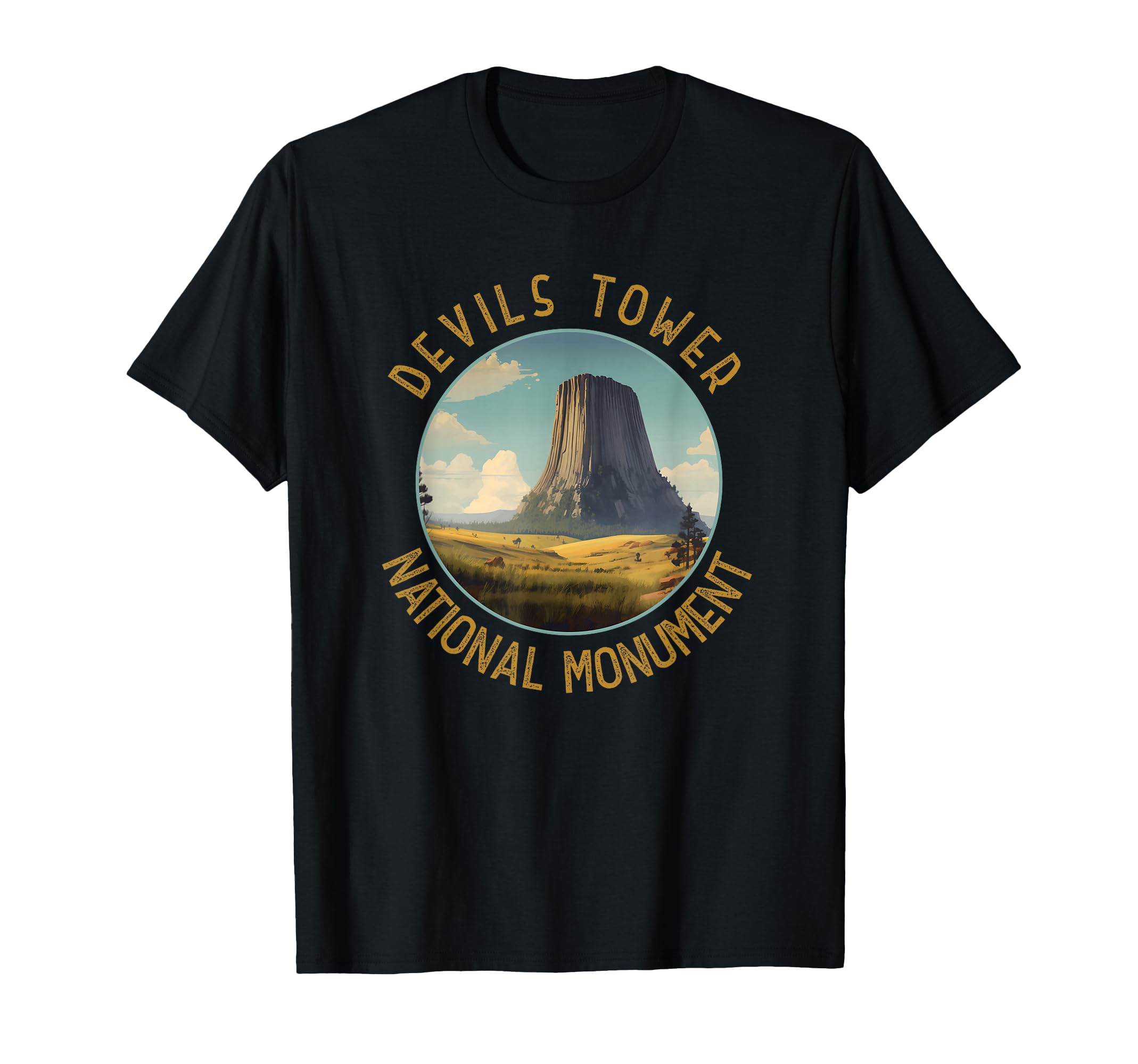 Devils Tower National Monument T-Shirt - Fun Novelty Design for Adults - T-Shirt, Sweatshirt, Hoodie