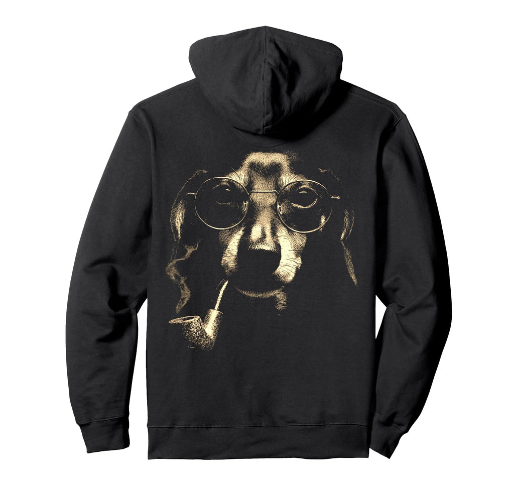 Dachshund Smoking Pipe Grunge Meme 90S Hoodie - Minimalist Print Men Women - T-Shirt, Sweatshirt, Hoodie