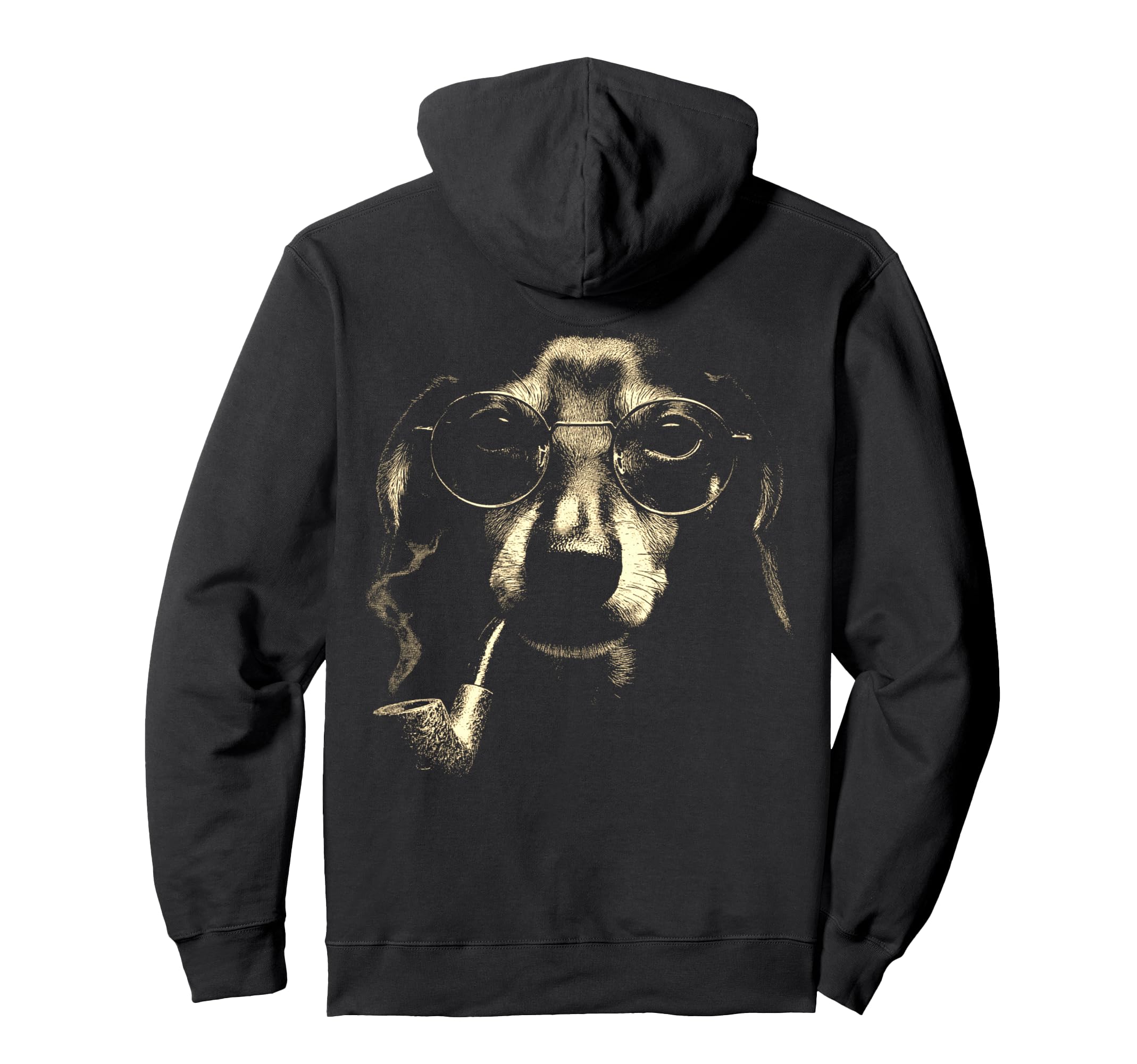 Dachshund Smoking Pipe Grunge Meme 90S Hoodie - Minimalist Print Men Women - T-Shirt, Sweatshirt, Hoodie