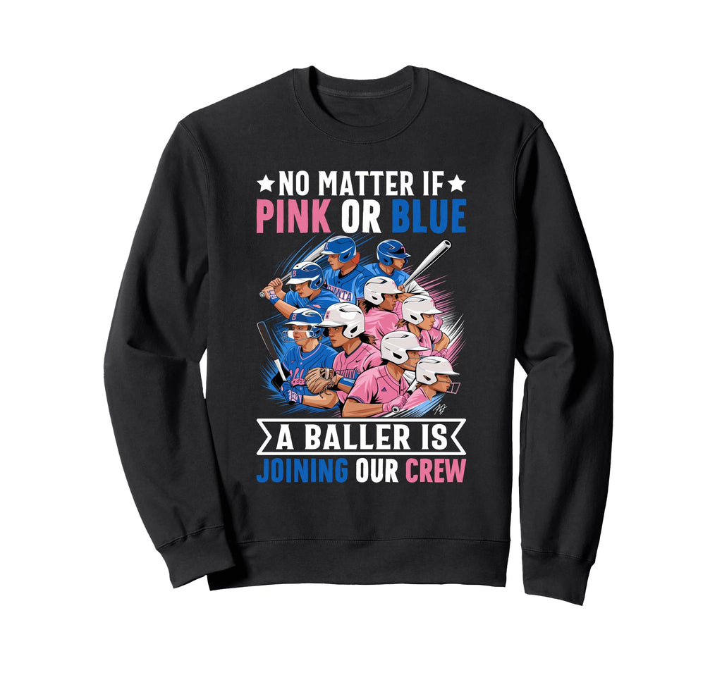 Gender Reveal Party Baseball Player Sweatshirt - Streetwear Style Unisex - T-Shirt, Sweatshirt, Hoodie