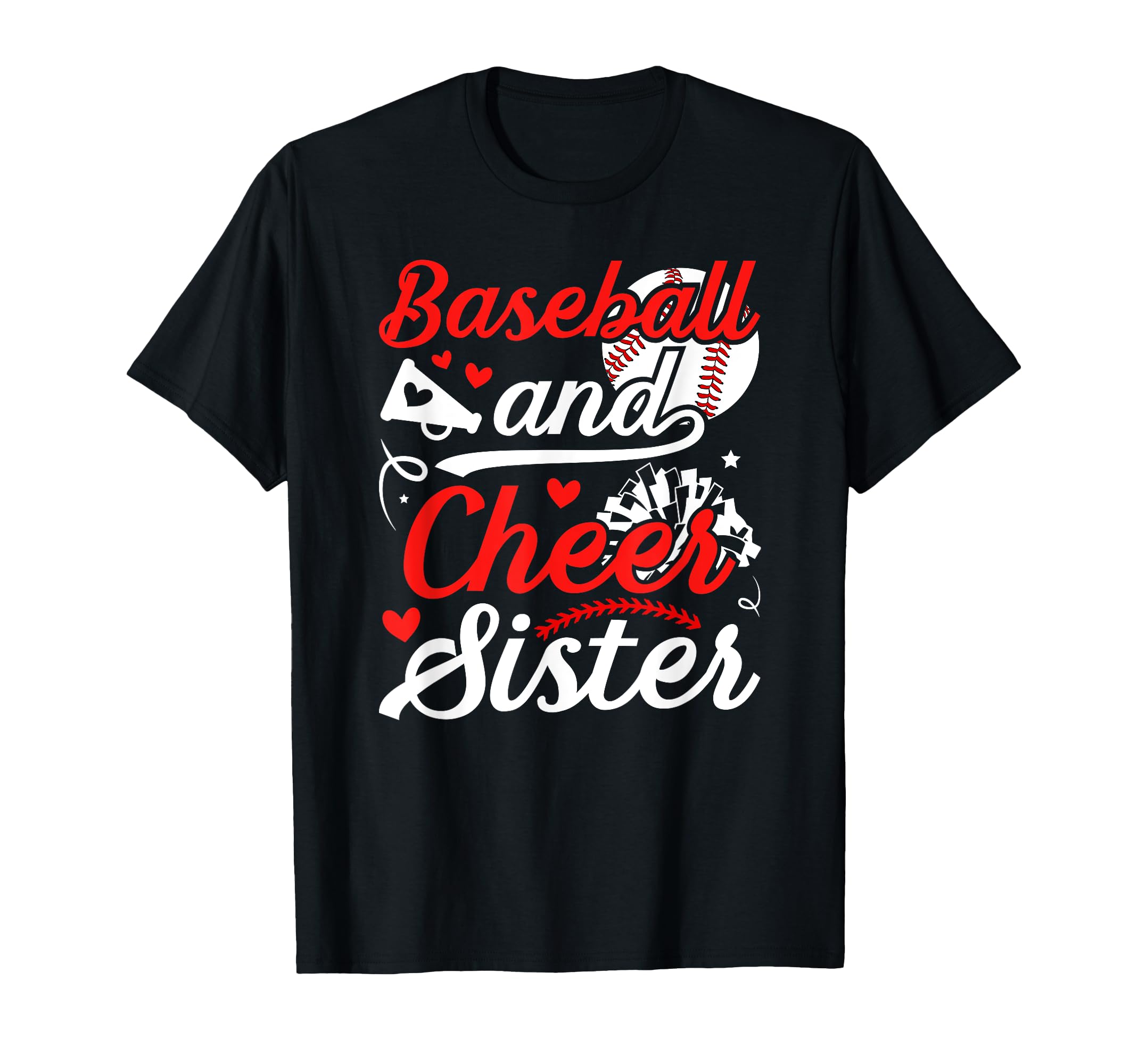 Baseball And Cheer Sister Baseball T-Shirt - Aesthetic Graphic Men Women - T-Shirt, Sweatshirt, Hoodie