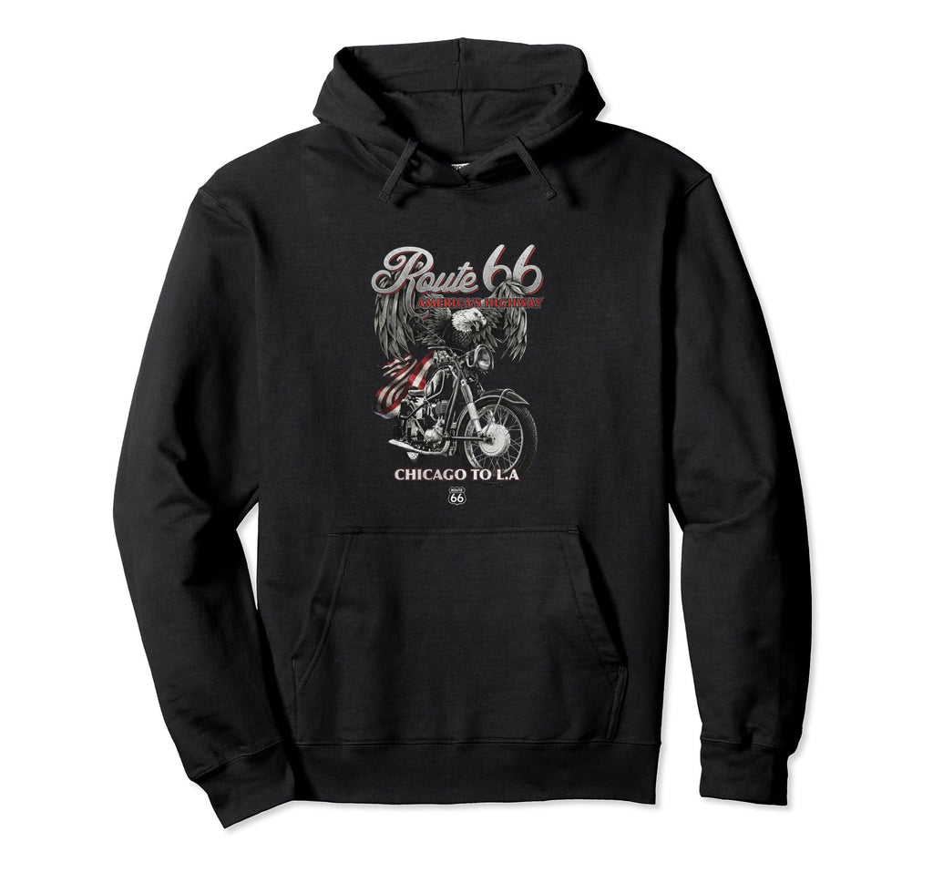 Route 66 Eagle Rider Hoodie - Fun Novelty Design Unisex - T-Shirt, Sweatshirt, Hoodie