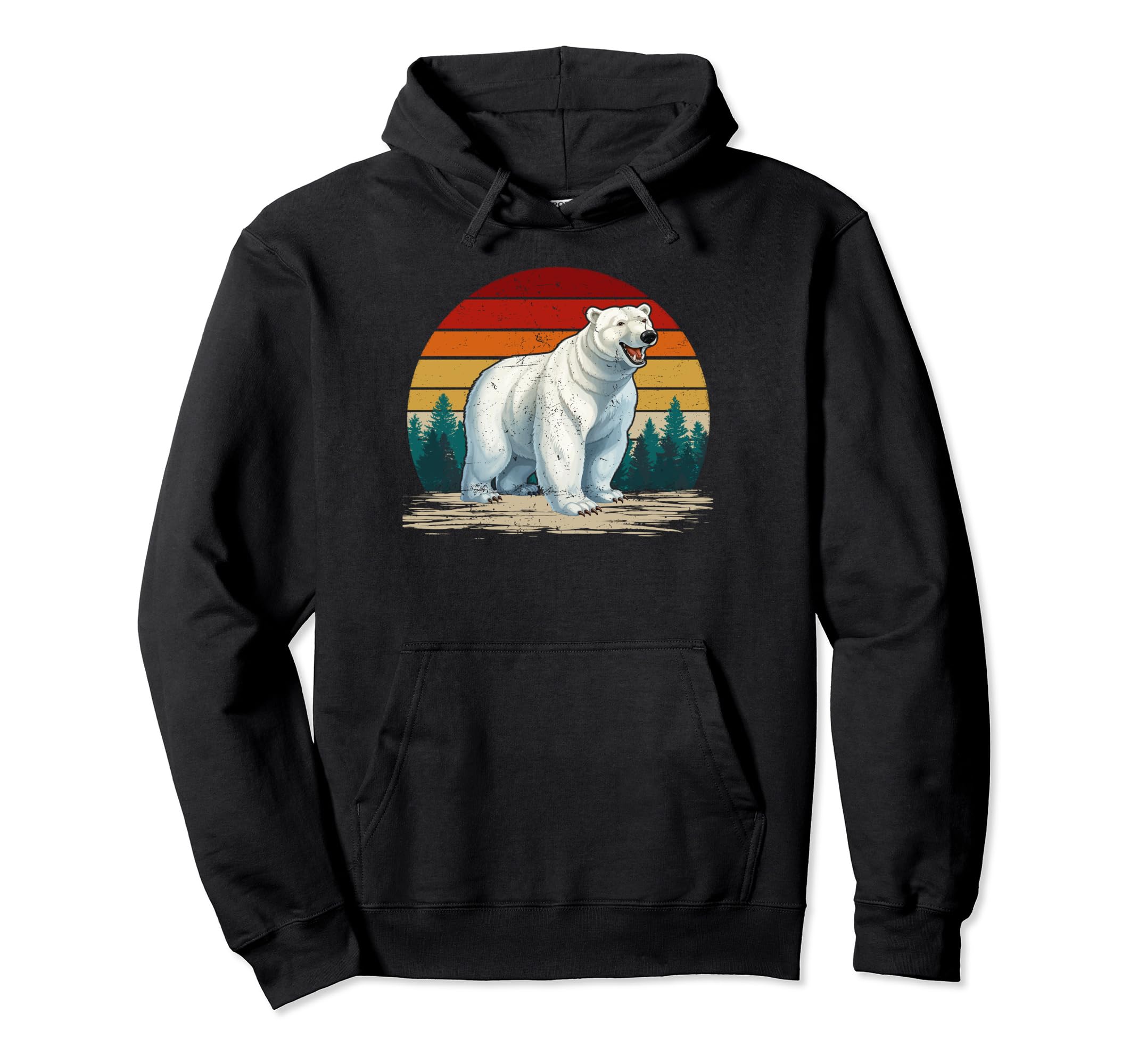 Polar Bear Lover Distressed Polar Bear Hoodie - Minimalist Print Men Women - T-Shirt, Sweatshirt, Hoodie