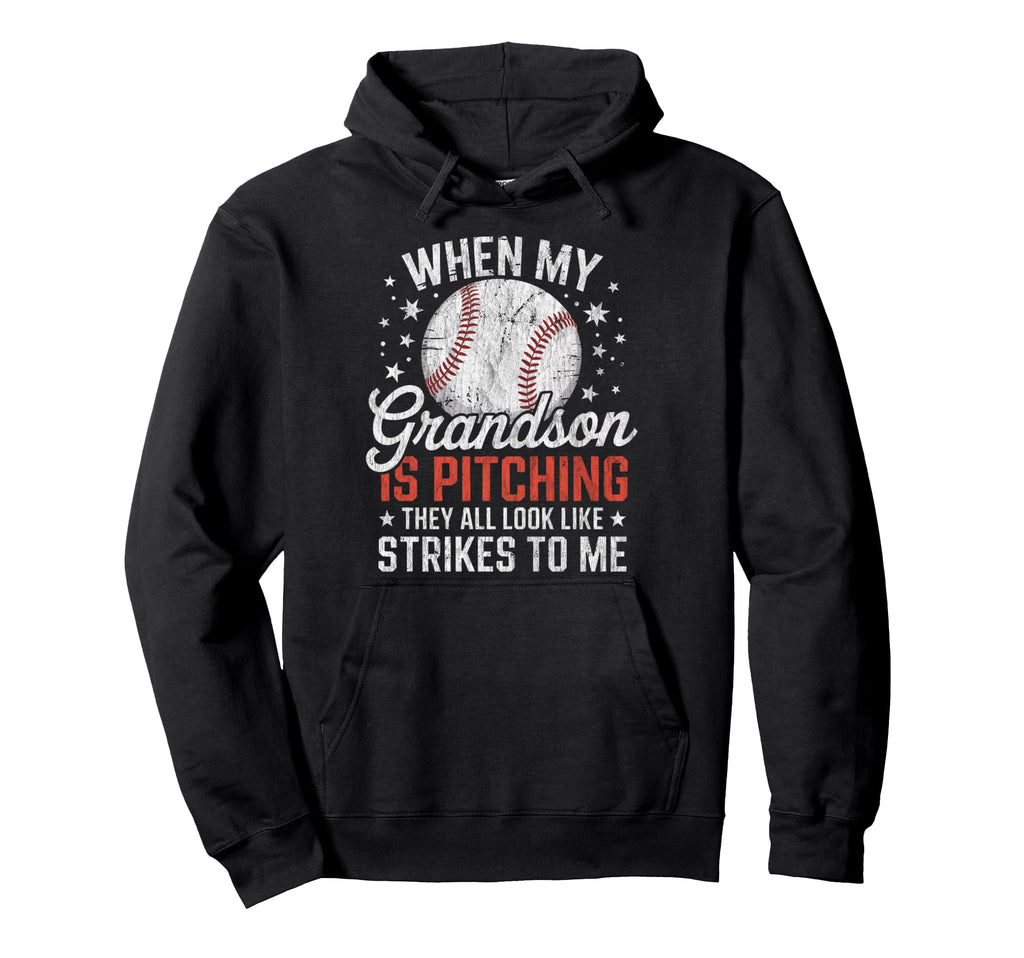 When My Grandson Is Pitching They All Hoodie - Custom Art Print Unisex - T-Shirt, Sweatshirt, Hoodie