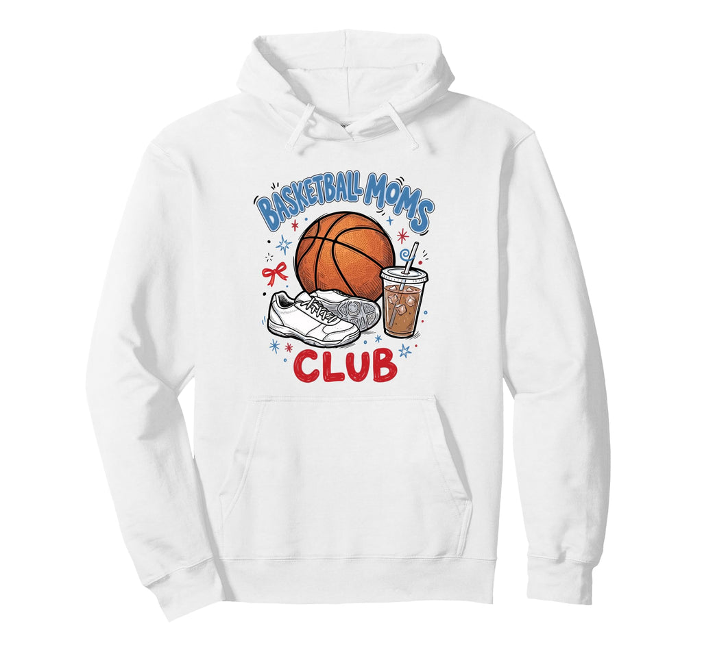 Basketball Moms Club Iced Coffee Hoodie - Novelty Apparel for Adults - T-Shirt, Sweatshirt, Hoodie