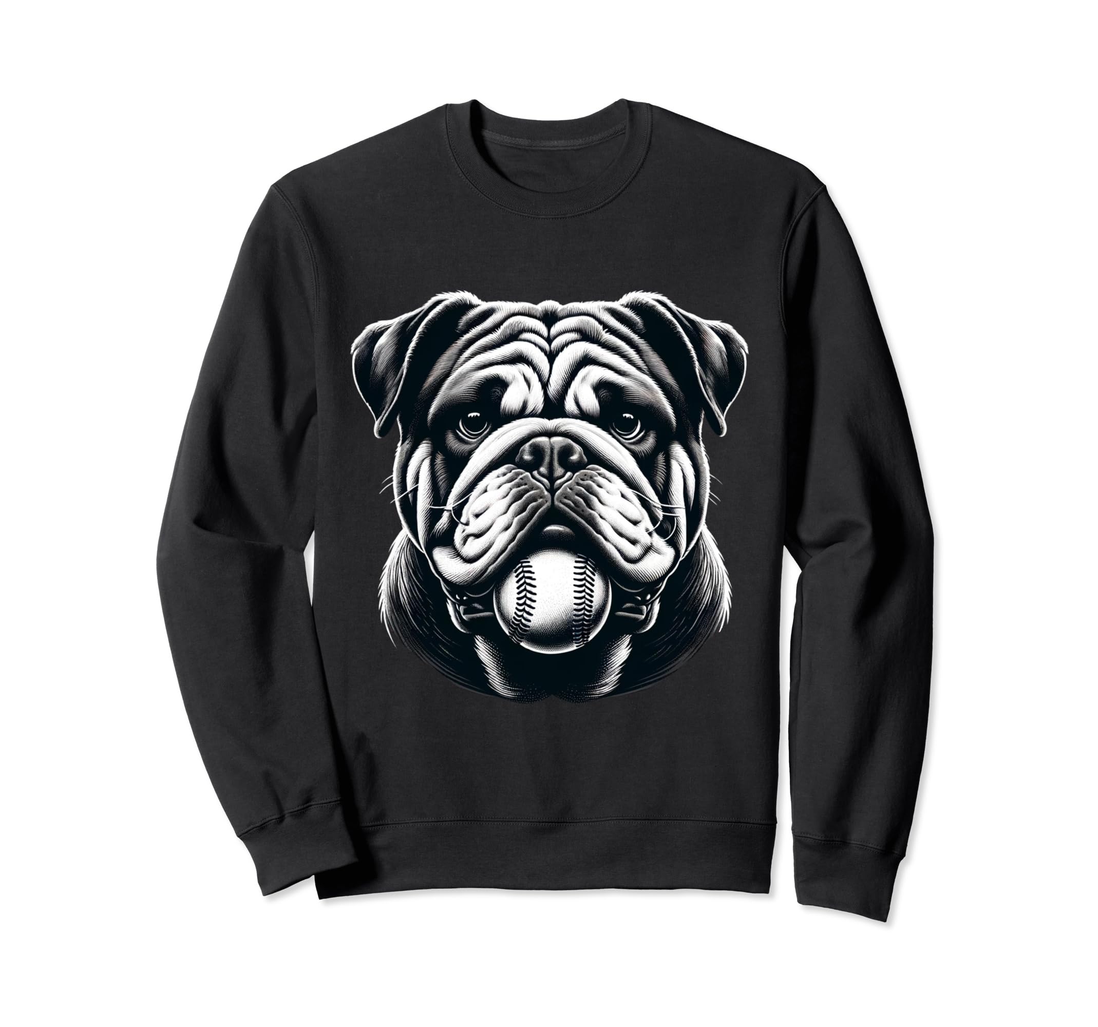 Funny Bulldog Baseball Player Sweatshirt - Novelty Apparel for Adults - T-Shirt, Sweatshirt, Hoodie