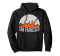 San Francisco Skyline Baseball Present Hoodie - Minimalist Print Men Women - T-Shirt, Sweatshirt, Hoodie