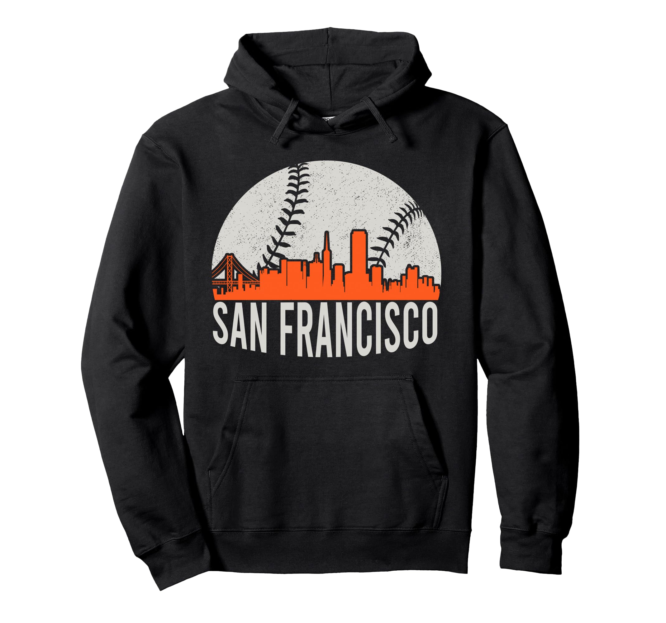 San Francisco Skyline Baseball Present Hoodie - Minimalist Print Men Women - T-Shirt, Sweatshirt, Hoodie